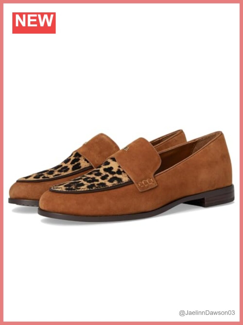 Women's Birdies Starling 20 Leather Loafers Pull-On Leopard Calf Hair